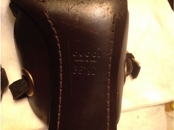 Mule Gucci in pelle marrone - vista 8