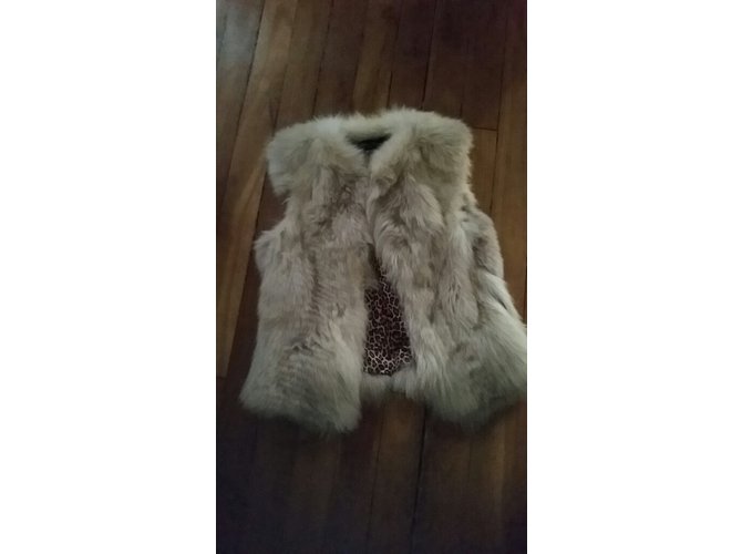 Sam Rone Chaleco de piel sin mangas Beige - vista 5