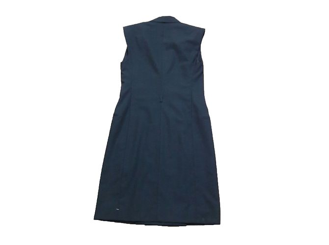 Hermès Wickelkleid aus Wolle Blau Grösse 36 - Ansicht 2