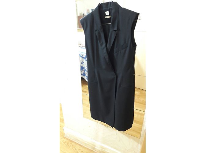 Hermès Wickelkleid aus Wolle Blau Grösse 36 - Ansicht 3