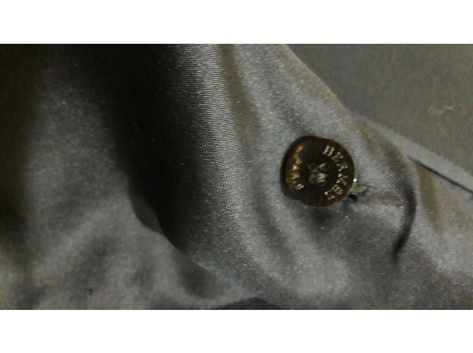 Hermès Wickelkleid aus Wolle Blau Grösse 36 - Ansicht 4