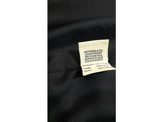 Hermès Wickelkleid aus Wolle Blau Grösse 36 - Ansicht 5
