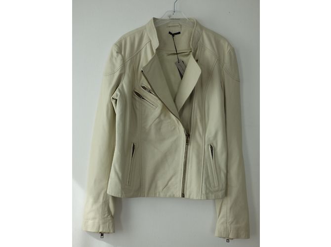 Ikks Biker-Jacke aus Lammleder Eggshell XL Aus weiß - Ansicht 10
