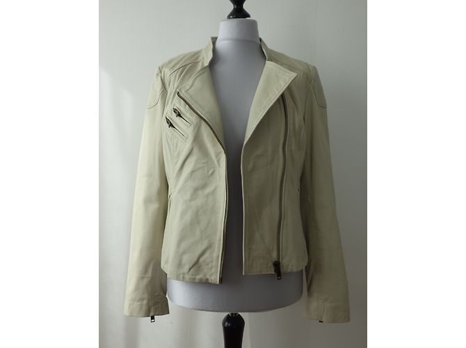 Ikks Biker-Jacke aus Lammleder Eggshell XL Aus weiß - Ansicht 13