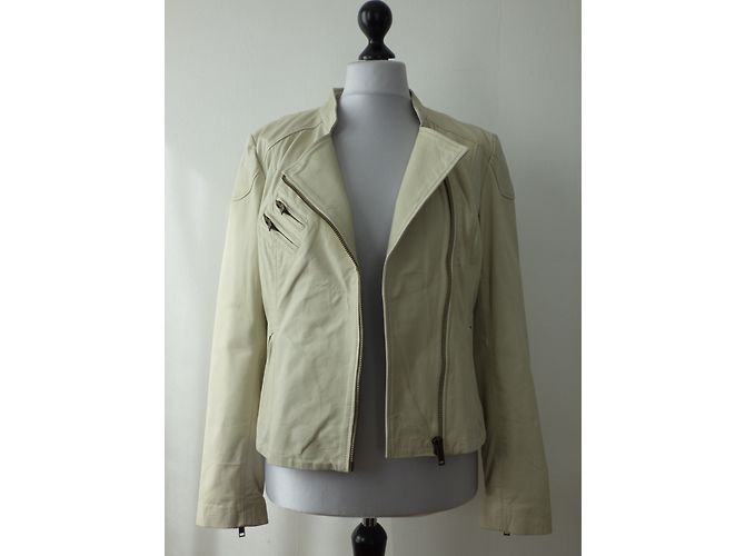 Ikks Biker-Jacke aus Lammleder Eggshell XL Aus weiß - Ansicht 14