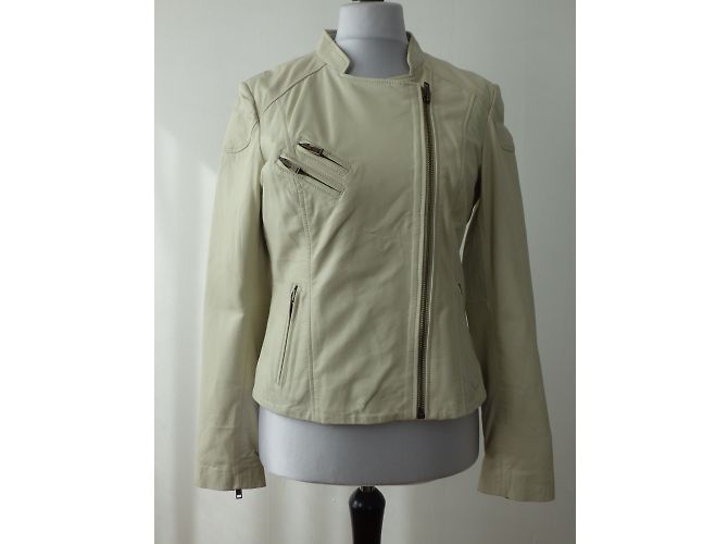Ikks Biker-Jacke aus Lammleder Eggshell XL Aus weiß - Ansicht 16