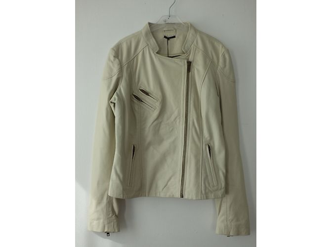 Ikks Biker-Jacke aus Lammleder Eggshell XL Aus weiß - Ansicht 7