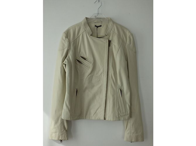 Ikks Biker-Jacke aus Lammleder Eggshell XL Aus weiß - Ansicht 8