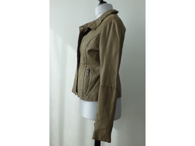 Ikks Lammleder Bikerjacke Braun XL - Ansicht 15