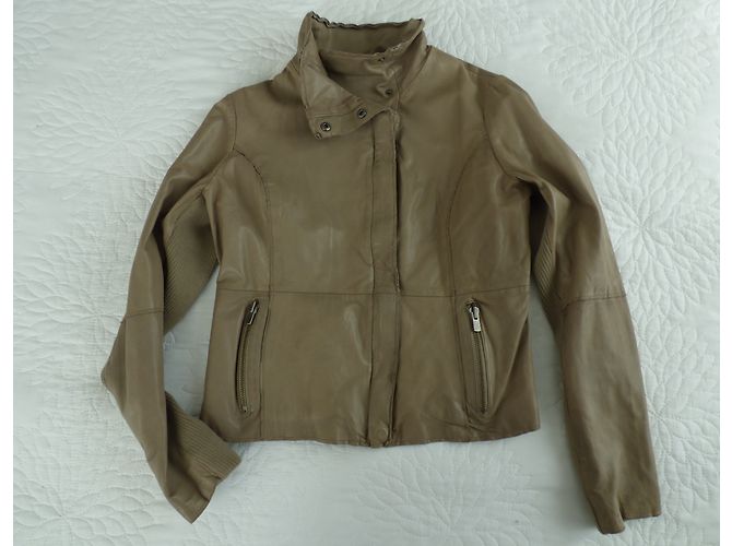 Ikks Lammleder Bikerjacke Braun XL - Ansicht 4