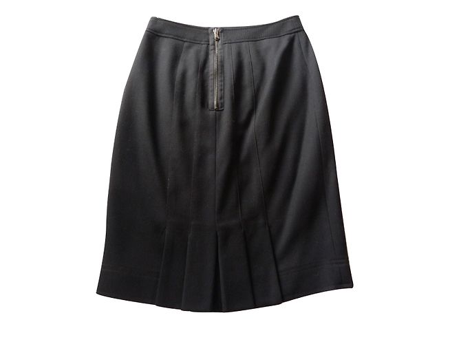 Falda negra de lana Apostrophe Talla 38 Negro - vista 2
