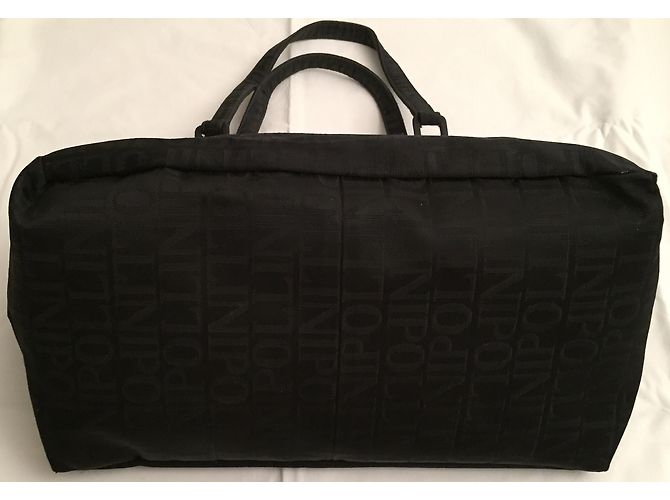 Borsa Pollini in tela monogrammata nera Nero - vista 10