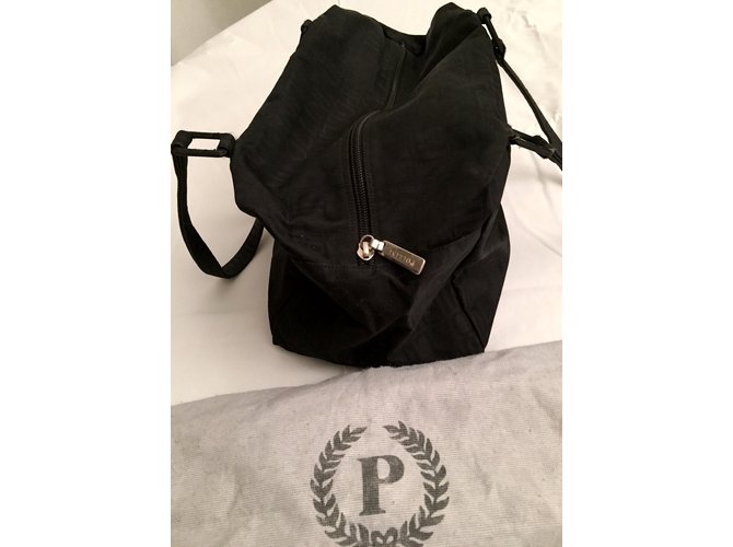 Borsa Pollini in tela monogrammata nera Nero - vista 12