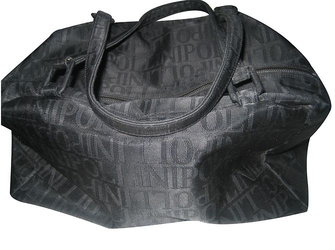 Borsa Pollini in tela monogrammata nera Nero - vista 2