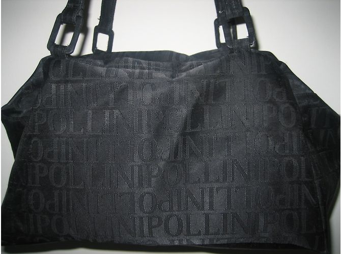 Borsa Pollini in tela monogrammata nera Nero - vista 5