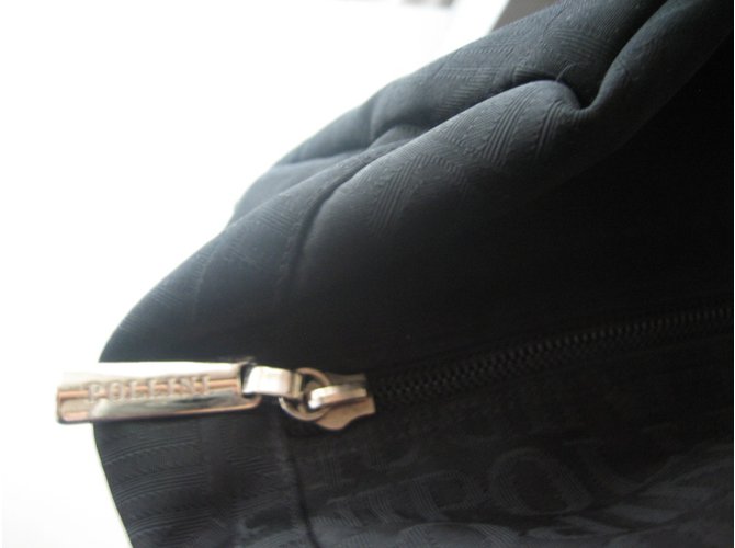 Borsa Pollini in tela monogrammata nera Nero - vista 6