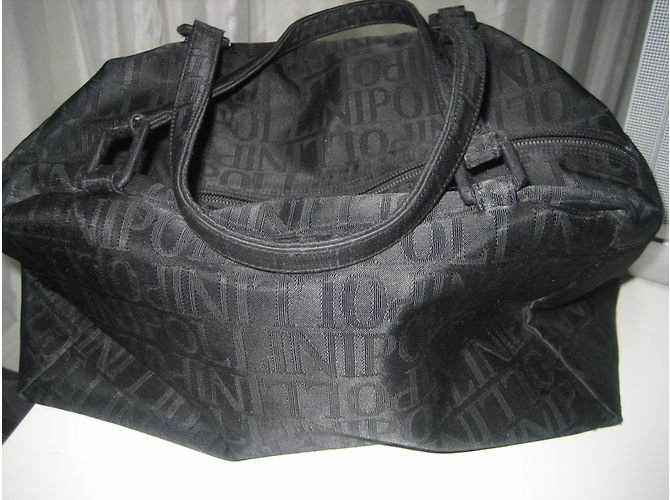Borsa Pollini in tela monogrammata nera Nero - vista 8