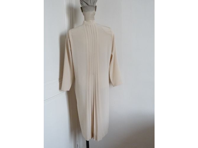 Autre Marque Jean Bailly Kleid aus beigem Polyester-Krepp - Ansicht 3