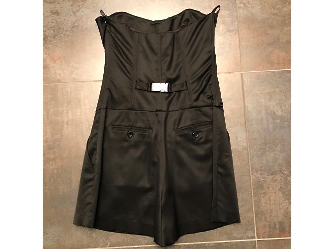 Mono Pinko Negro de Viscosa con Acabado Satinado - vista 4