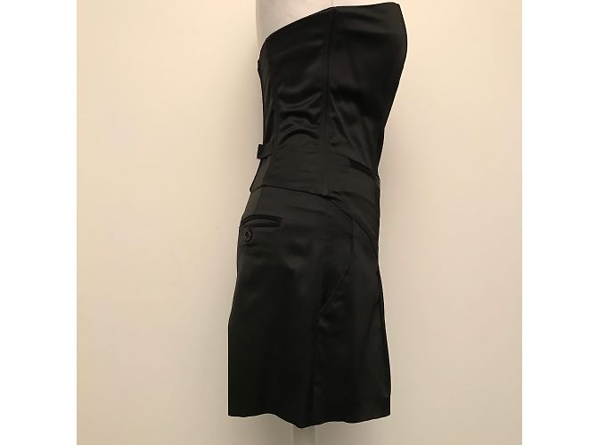 Mono Pinko Negro de Viscosa con Acabado Satinado - vista 6