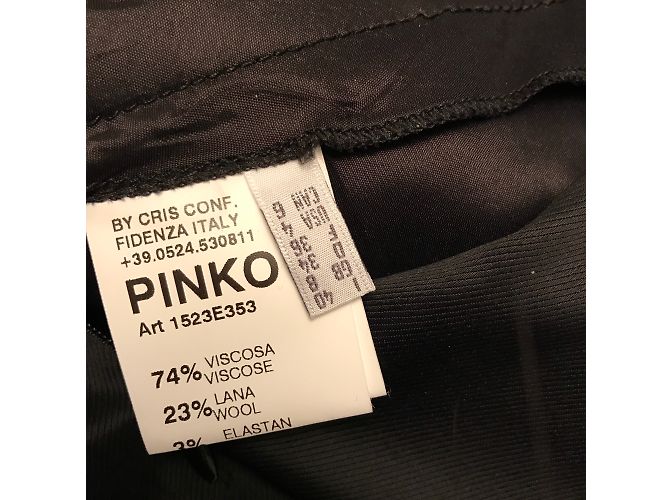 Mono Pinko Negro de Viscosa con Acabado Satinado - vista 8
