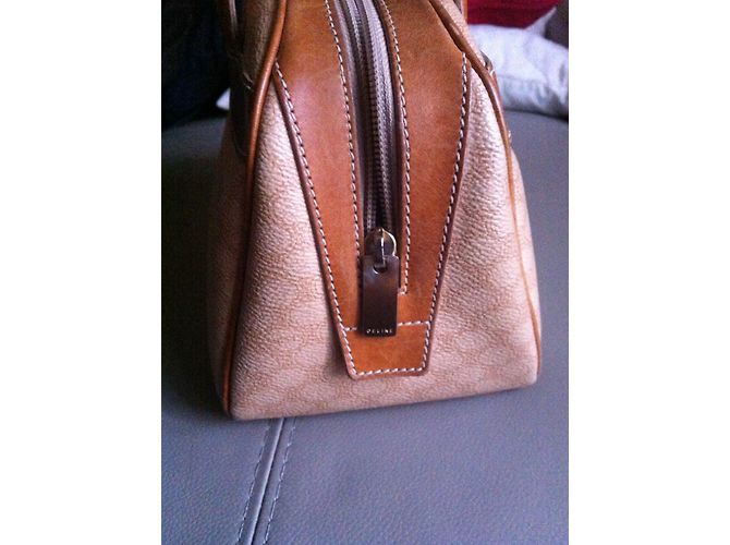 Borsa Céline Beige Caramello in tela - vista 10