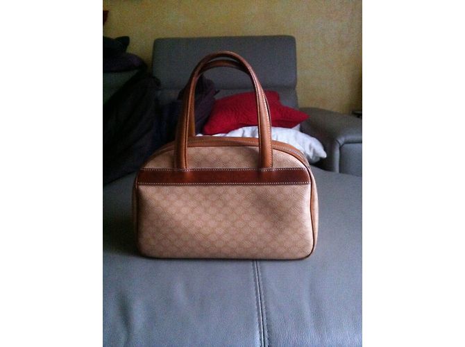 Borsa Céline Beige Caramello in tela - vista 12