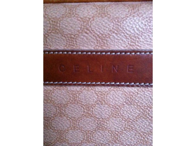 Borsa Céline Beige Caramello in tela - vista 4