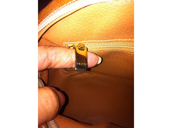 Borsa Céline Beige Caramello in tela - vista 5