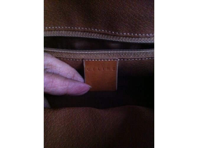 Borsa Céline Beige Caramello in tela - vista 7