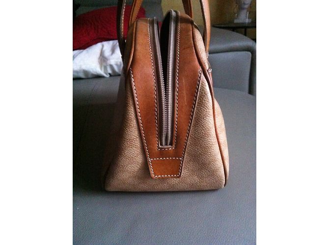 Borsa Céline Beige Caramello in tela - vista 9