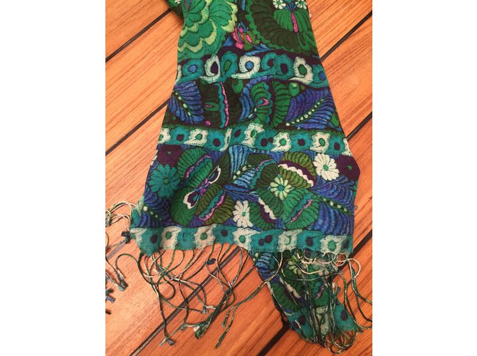 Sciarpa Roberto Cavalli Verde in Cashmere e Seta - vista 3
