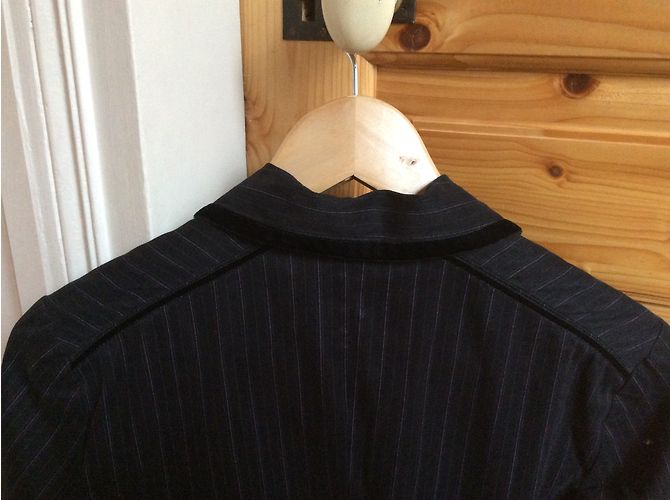 Giacca One Step in cotone nera con sottili strisce viola Taglia 38 Nero - vista 9
