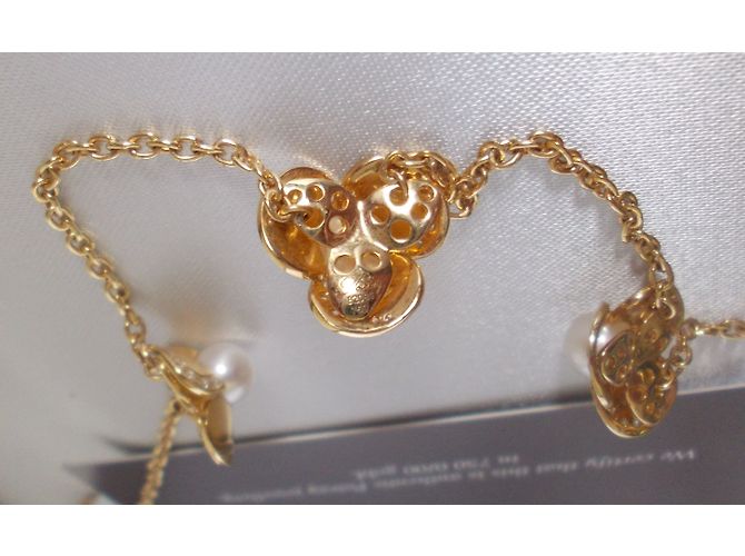 Set gioielli Poiray Petals Collana e Orecchini Oro Giallo Perla Diamante D'oro - vista 11