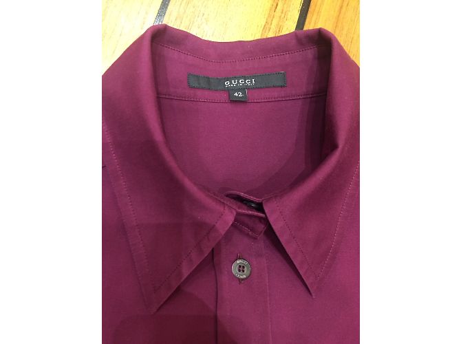 Camicia Gucci in cotone prugna - vista 4