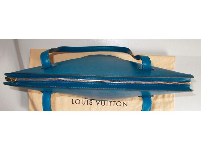 Louis Vuitton St Jacques Tote in pelle blu - vista 10