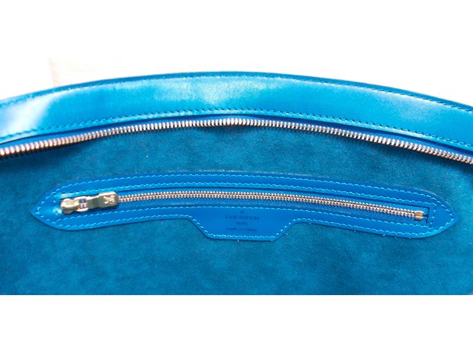 Louis Vuitton St Jacques Tote in pelle blu - vista 13