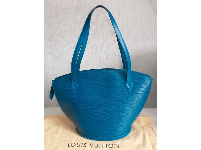 Louis Vuitton St Jacques Tote in pelle blu - vista 3
