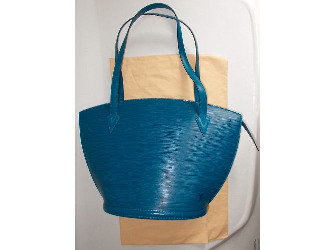 Louis Vuitton St Jacques Tote in pelle blu - vista 5