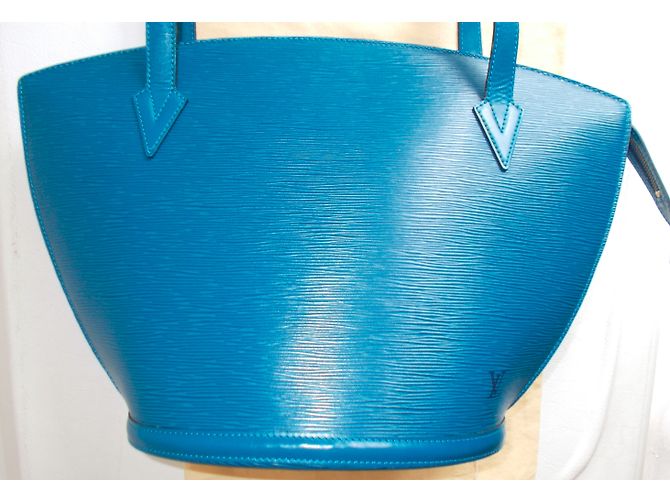 Louis Vuitton St Jacques Tote in pelle blu - vista 6