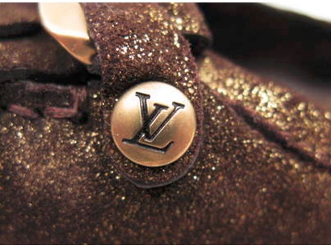Louis Vuitton Bailarinas de piel marrón dorado Castaño - vista 6