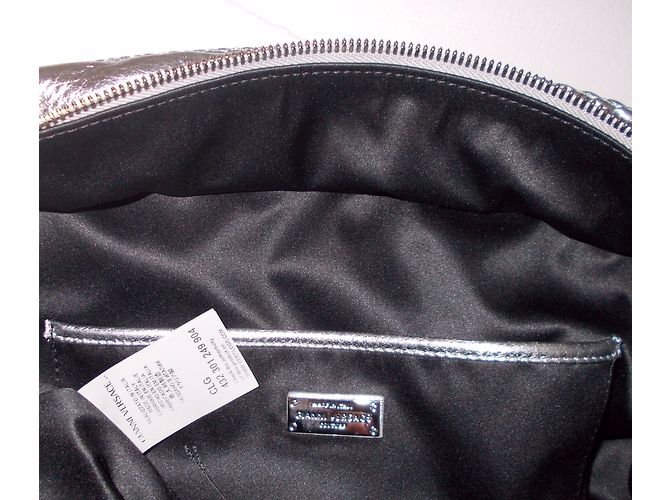 Gianni Versace Borsa Bowling Argento in Pelle Grigio Metallico - vista 2
