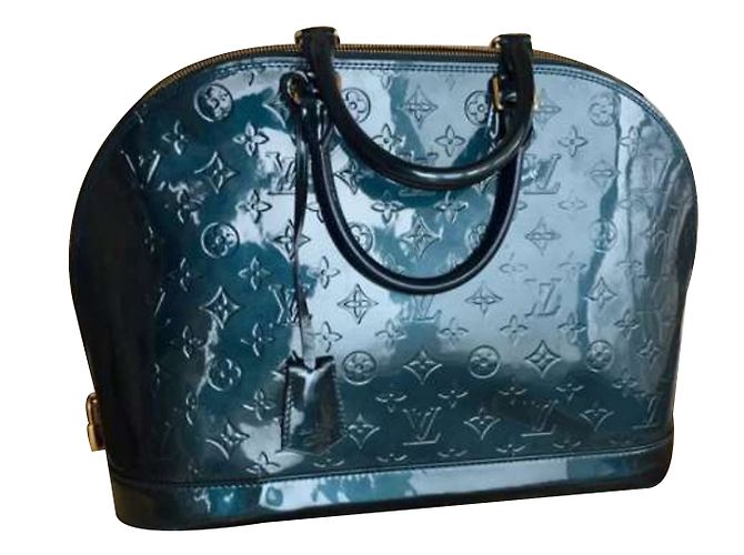 Louis Vuitton Bleu Nuit Monogram Vernis Alma GM Blu - vista 2