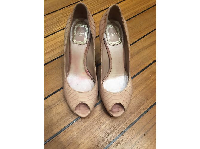 Christian Dior Python Leather Heels Beige - view 4