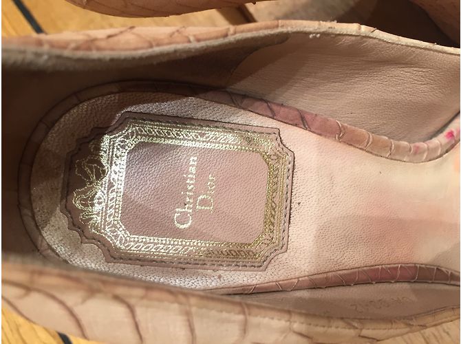Christian Dior Python Leather Heels Beige - view 5