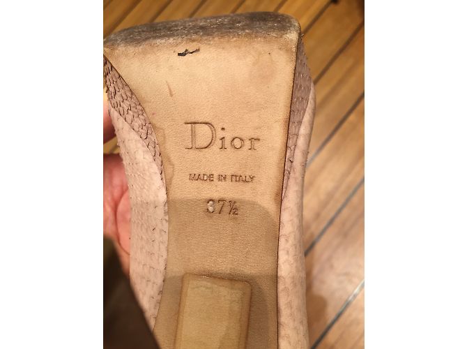 Christian Dior Python Leather Heels Beige - view 6