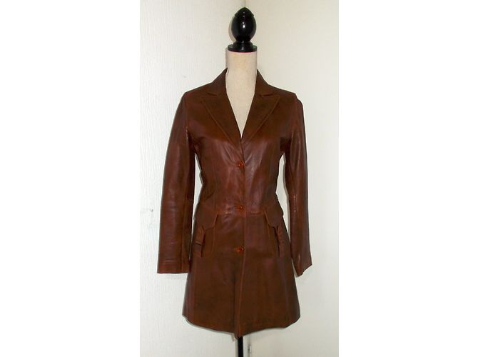 Abrigo Oakwood de cuero marrón Talla S Castaño - vista 3