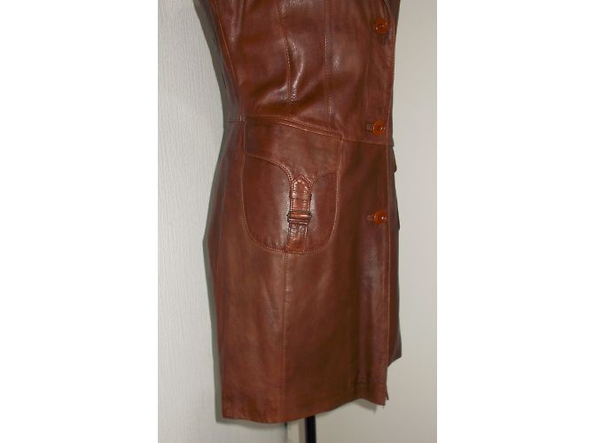 Abrigo Oakwood de cuero marrón Talla S Castaño - vista 4