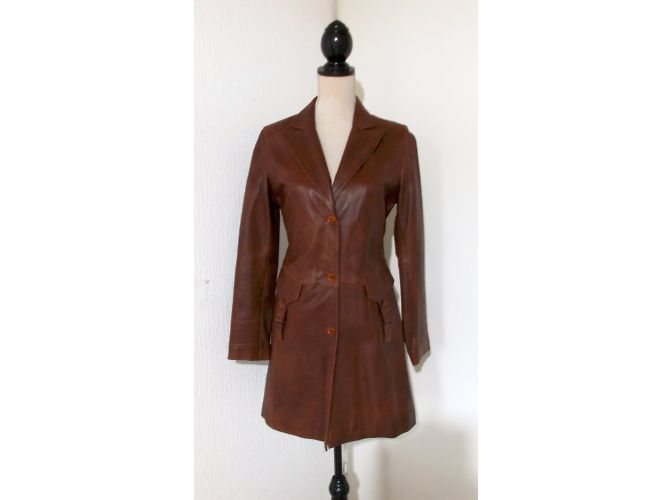 Abrigo Oakwood de cuero marrón Talla S Castaño - vista 5