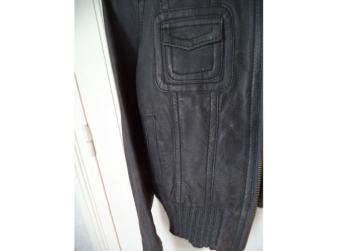 Autre Marque Grey Leather and Wool Jacket - view 5